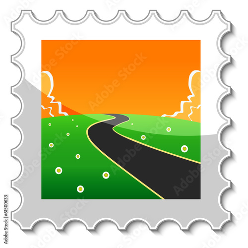 Road into the unknown stamp