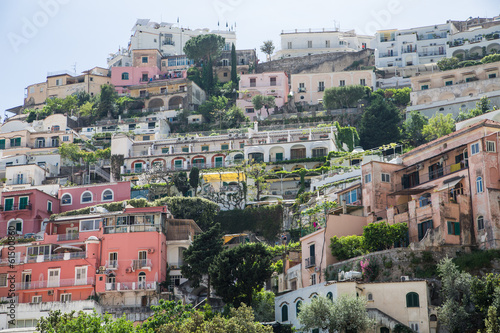 Colorful Homes up Hill in Positano Italy