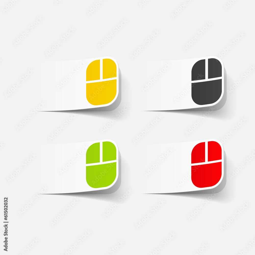 realistic design element: computer Mouse realistic design element: computer Mouse
