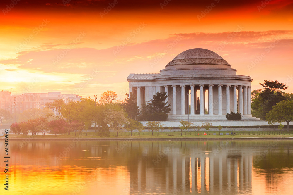 Obraz premium the Jefferson Memorial during the Cherry Blossom Festival in DC
