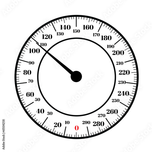 Round analog dial interface of scale vector editable format