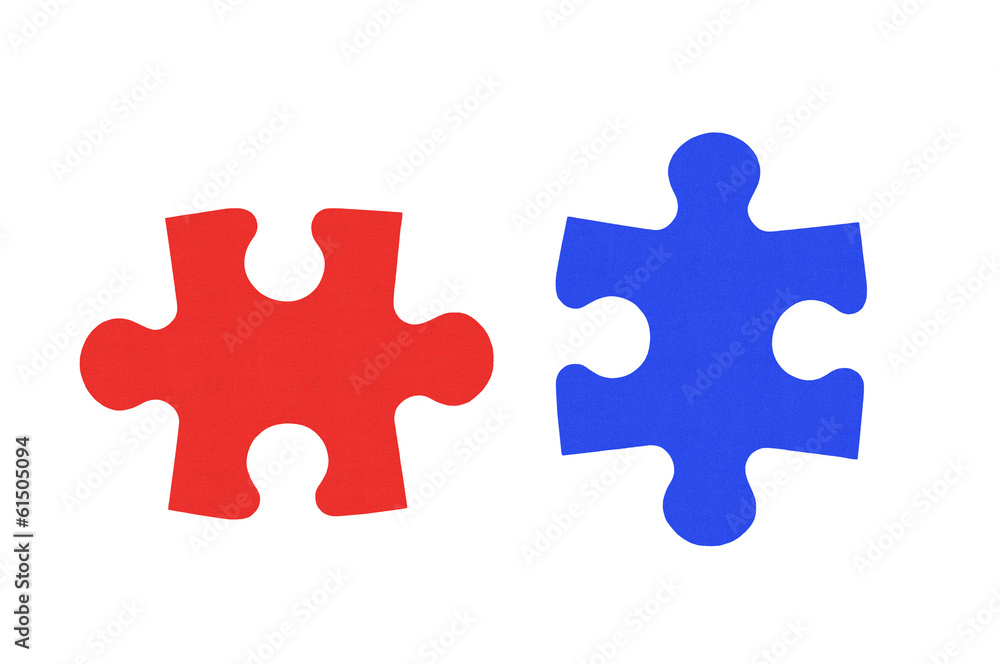 Colorful puzzles closeup isolated on white background Colorful puzzles closeup isolated on white background