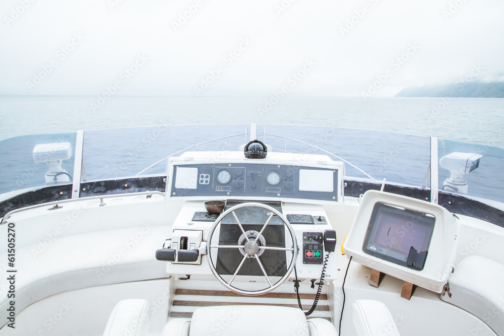 Fototapeta premium Bridge VIP yacht. Travel Baikal.
