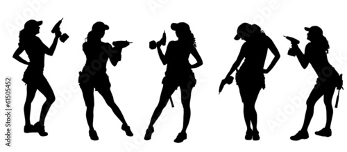 Vector silhouette of a woman.