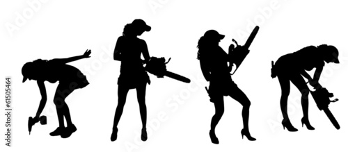 Vector silhouette of a woman.