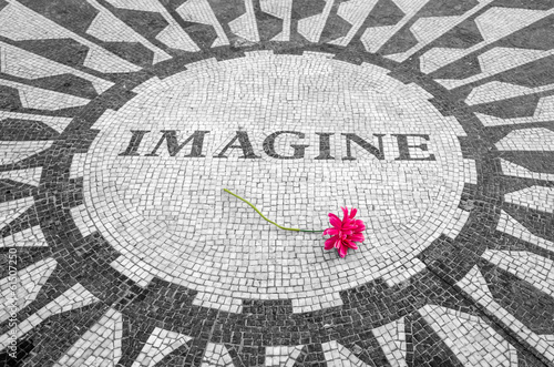 Imagine Sign in New York Central Park, John Lennon Memorial