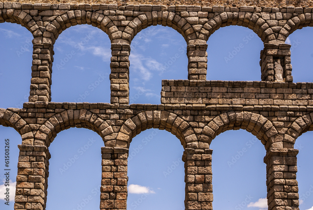 Aqueduct in Segovia, Castilla y Leon, Spain.