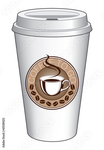 Coffee To Go Cup Design With Steaming Cup