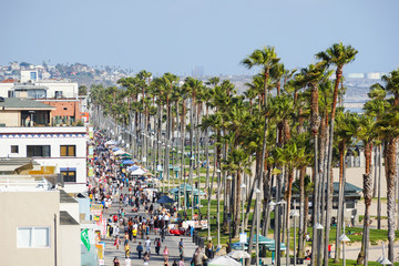 Wandcirkels Los Angeles Los Angeles aan de oceaan  © MixMotive
