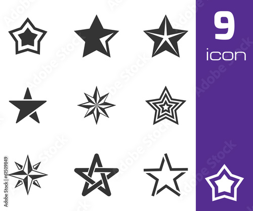 Vector black stars icons set
