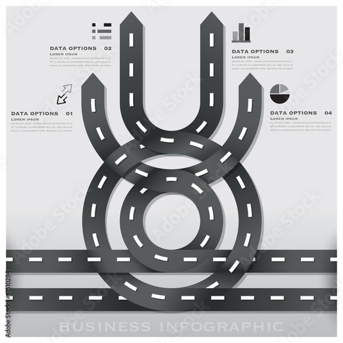 Road And Street Traffic Sign Business Infographic Design Templat