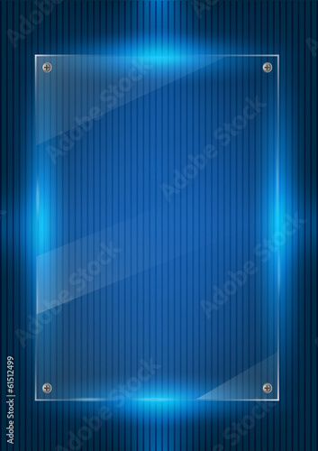 Blue digital background and glass panels
