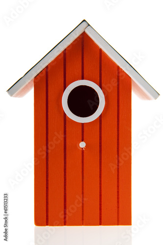 Orange bird house