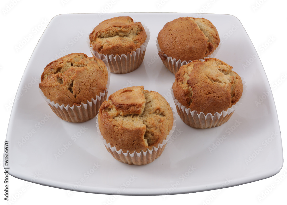 banana muffins in plate banana muffins in plate