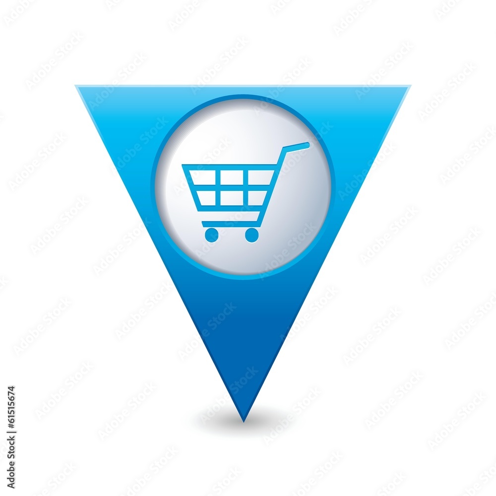 Map pointer with shopping cart icon. Vector illustration Map pointer with shopping cart icon. Vector illustration