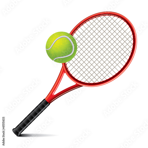 Tennis racket and ball vector illustration © La Gorda