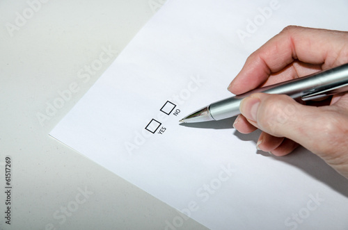 filling a questionnaire