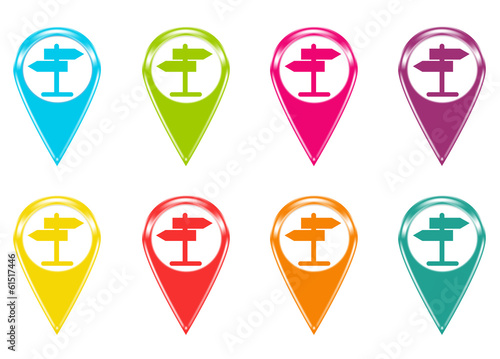 Free Download Set of icons or colored markers with direction symbol - GFXLoad