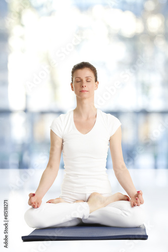 Beautiful woman meditating