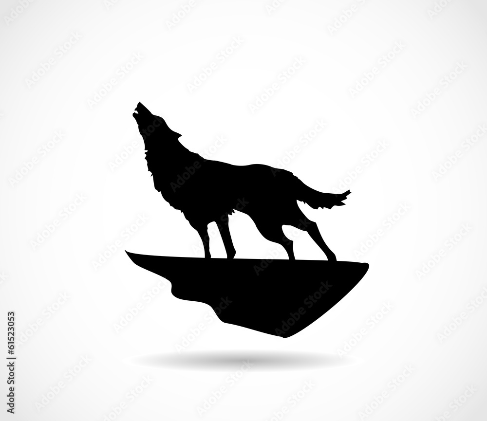 Obraz premium Howling wold icon vector
