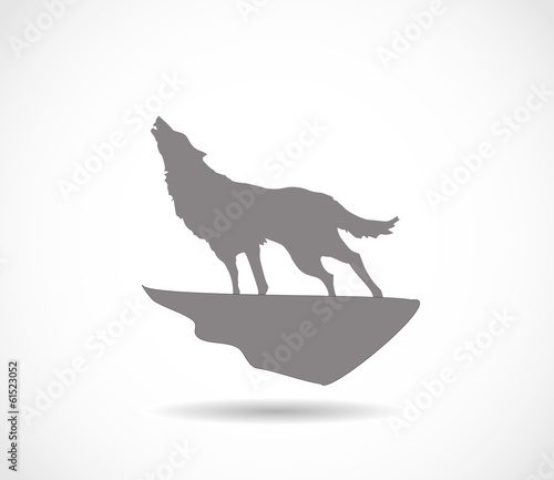 Howling wold icon vector