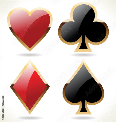 Card suit icons in black and red