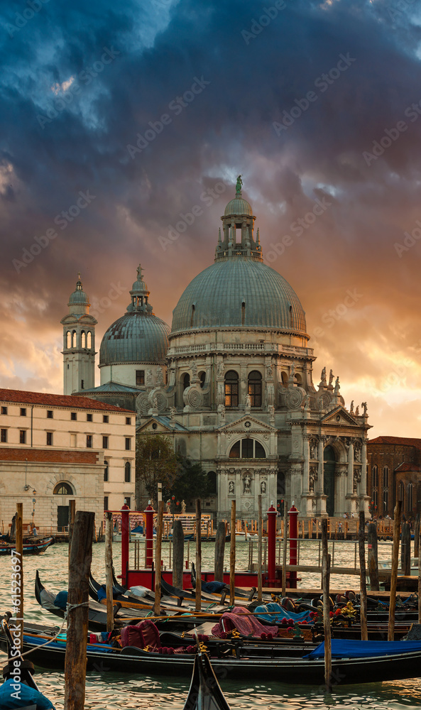 Dramatic sunset over, Venice, Italy