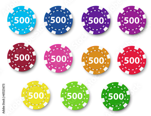 Eleven poker chips photo