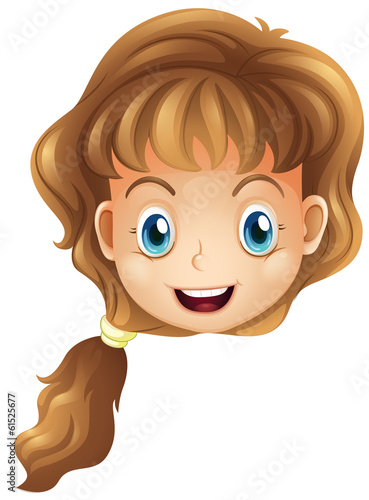 A head of a smiling girl