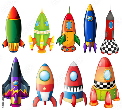 Colorful rockets