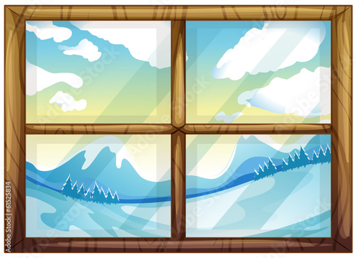 A view of the winter from the window