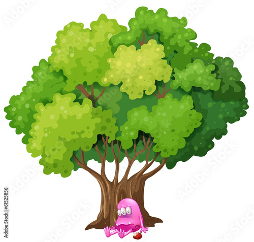 A poisoned pink monster under the tree