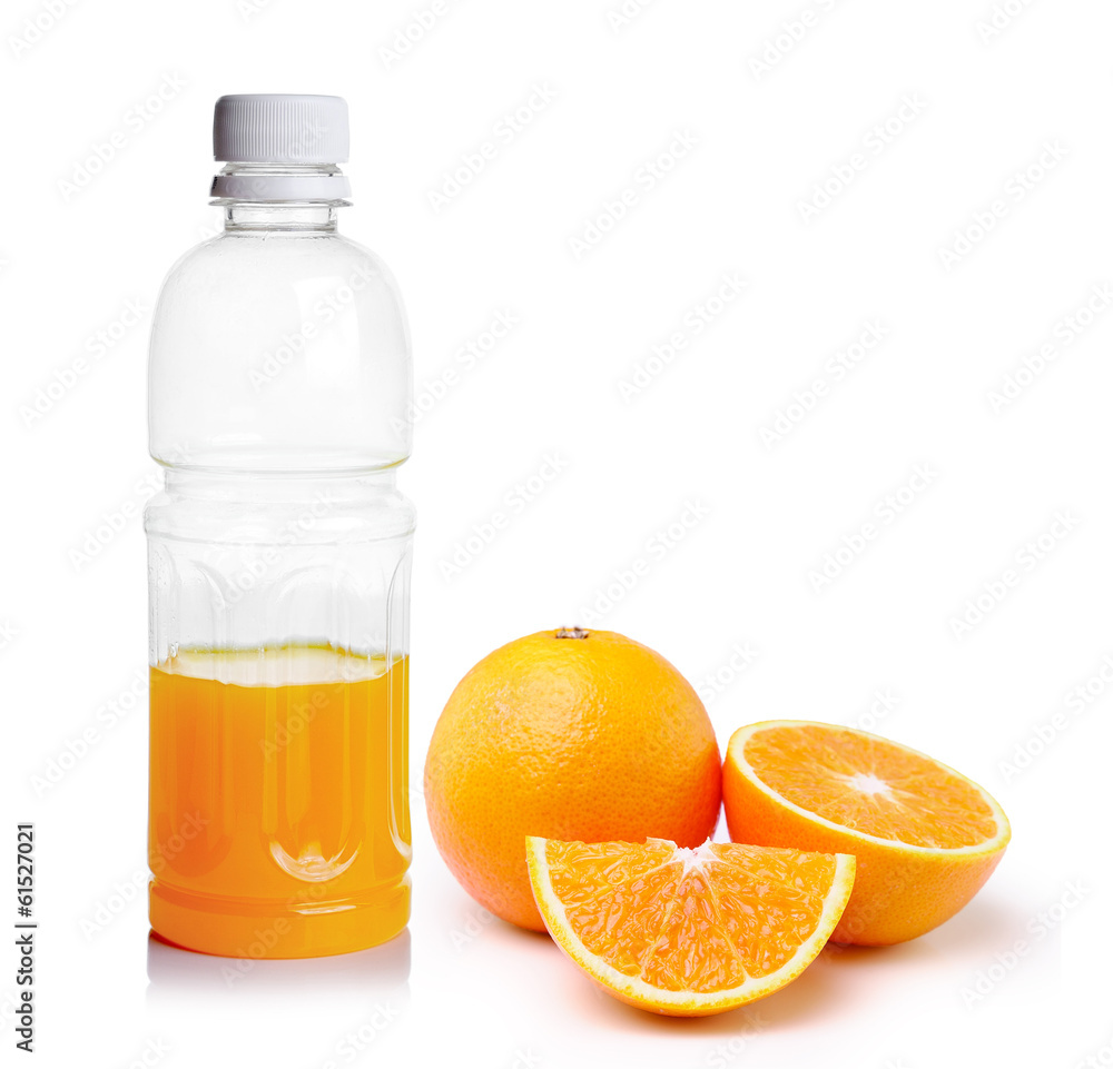 Plastic bottle of orange juice Plastic bottle of orange juice