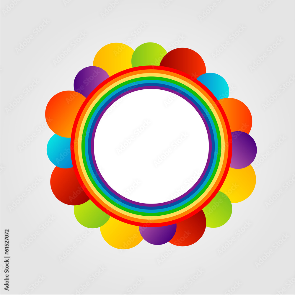 Obraz premium Decorative text box in rainbow colors