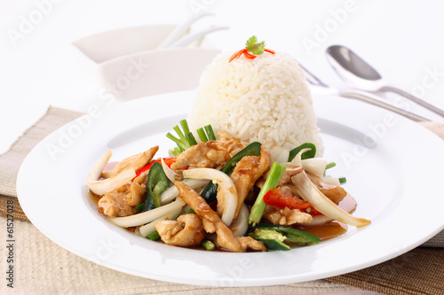 Spicy chicken with rice