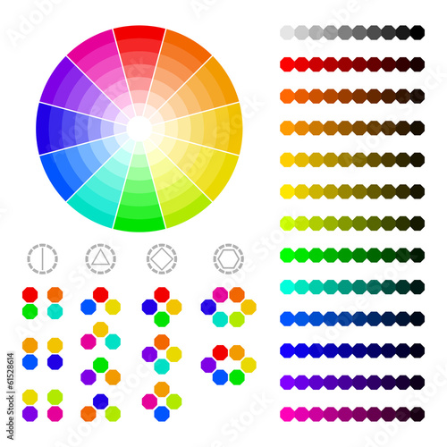 Color wheel with shade of colors,color harmony