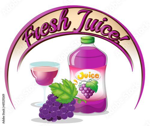 A fresh juice label with grapes