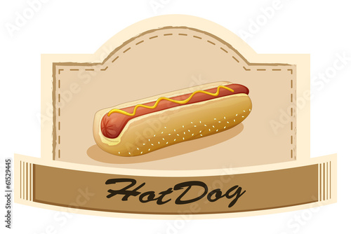 A hotdog label