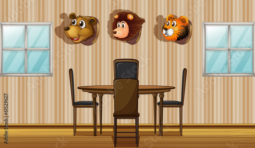 Stuffed animal decors inside the house