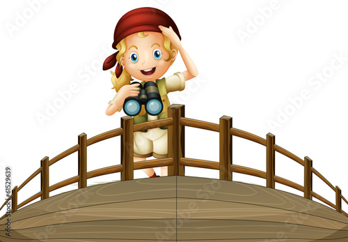A ship crew with a telescope