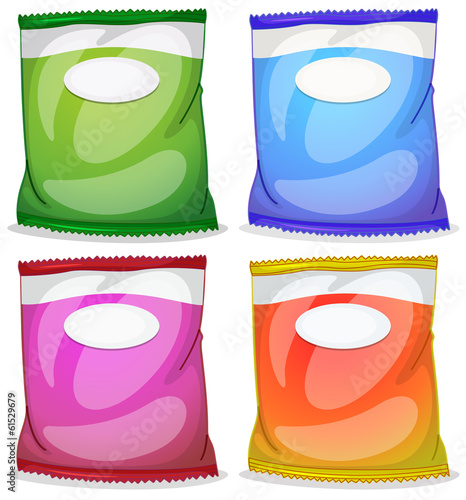 Four packs with empty labels