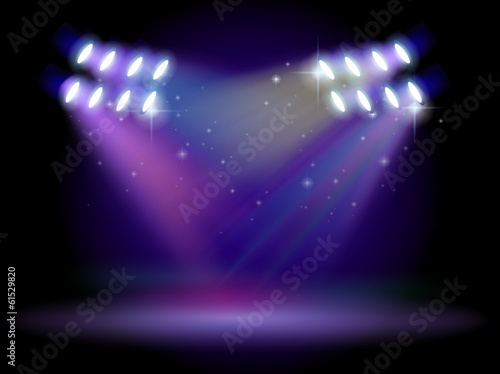 An empty stage with lights