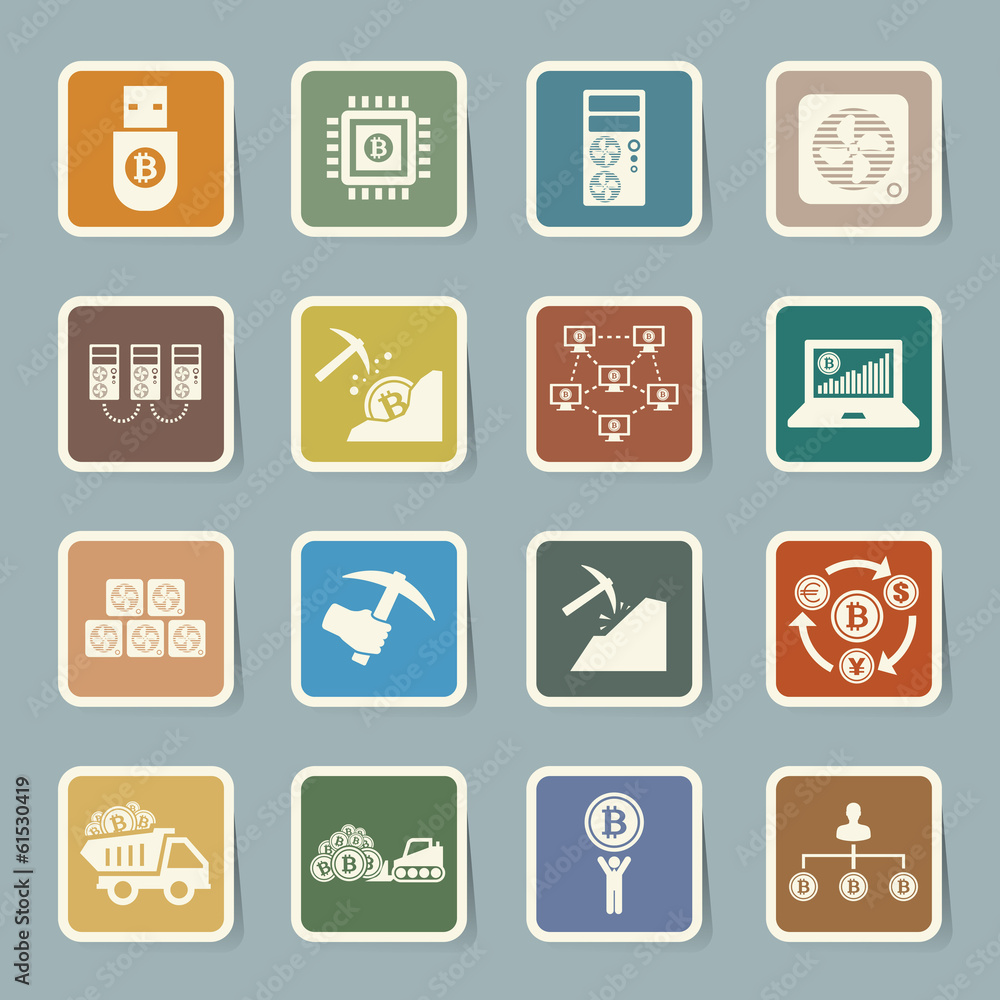 Bitcoin icons set Bitcoin icons set