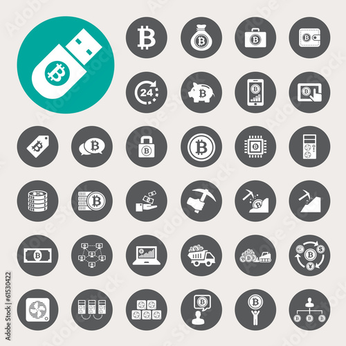 Bitcoin icons set