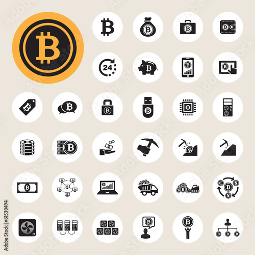 Bitcoin icons set