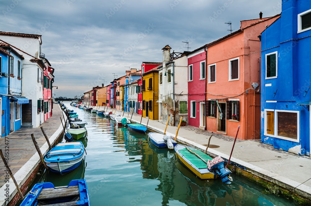 Burano, channel view, Venice in Italy