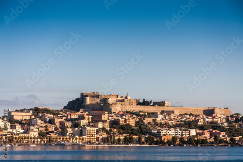 View of Milazzo town from the sea, Sicily, Italy photo