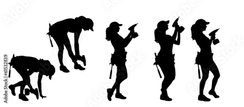 Vector silhouette of a woman.