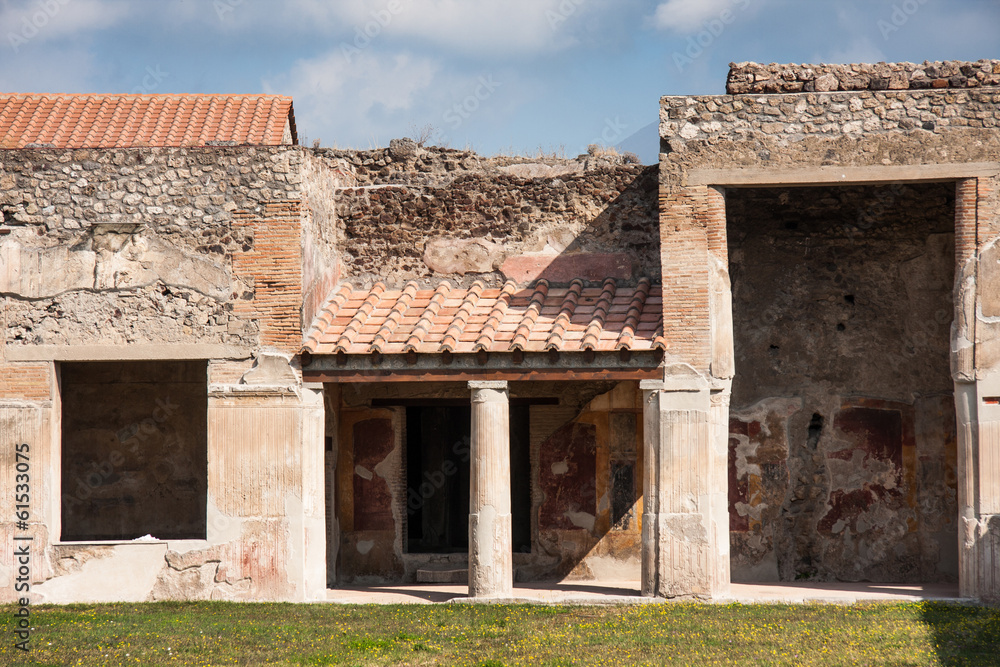 Ruins of ancient town Pompeii in Italy