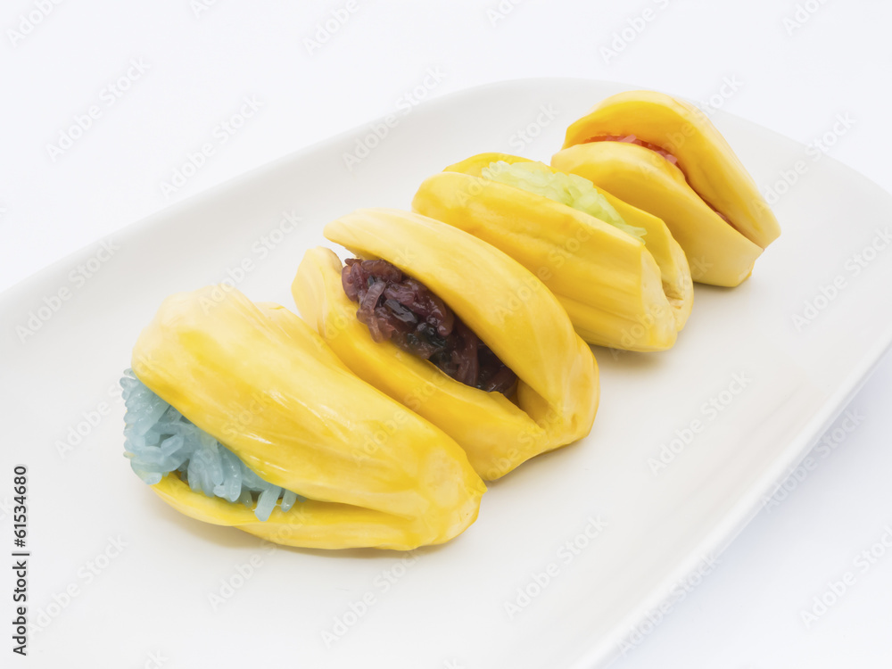 Jackfruit with sticky rice Thai dessert style Jackfruit with sticky rice Thai dessert style